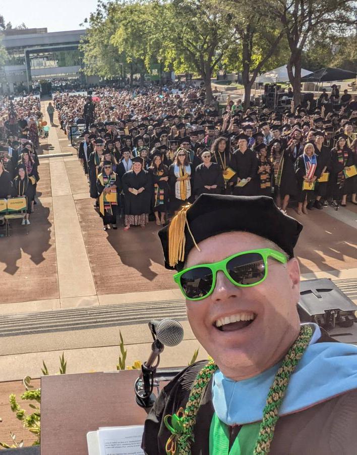  Kevin Horan with students at Commencement